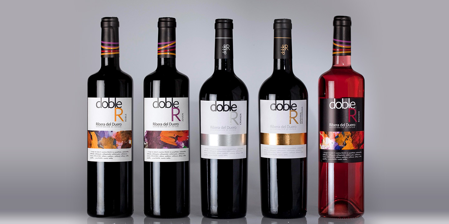 Diseño de etiquetas de vino DOBLE R