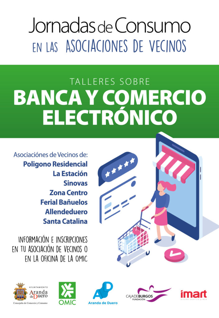 Cartel Taller de banca y comercio electrónico en Aranda de Duero